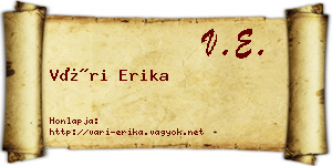Vári Erika névjegykártya